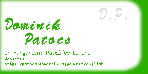 dominik patocs business card